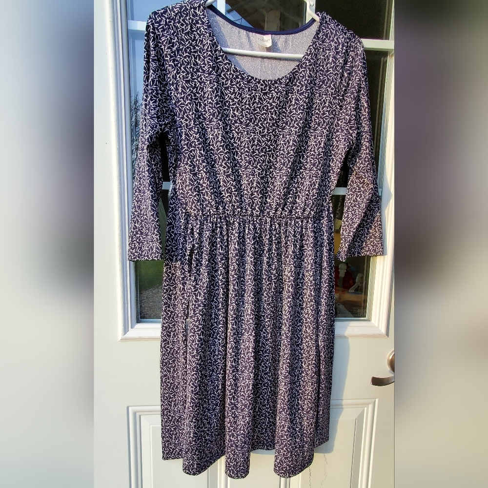 Three quarter sleeve knee length dress
